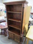 Bookcase with Four Shelves over Three Drawers