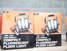 2 x Low Energy Compact Fluorescent Floor Lights 16A 110V