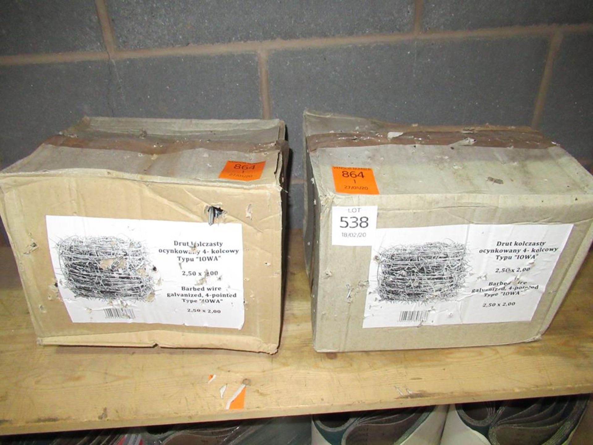 3 x Boxes of 4-pointed Galvanized Barbed Wire