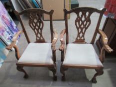 Pair of Chippendale Style Single Chairs
