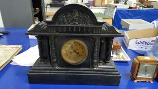 A Large Slate Mantle Clock