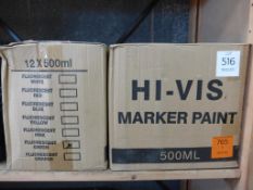 2 X Boxes of Hi-Vis Marker Paint, 1 X Green, 1 X Red