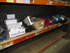 A Shelf to include Tool Box, 240V Extension Cables, Hand Tools, Parts Boxes etc.