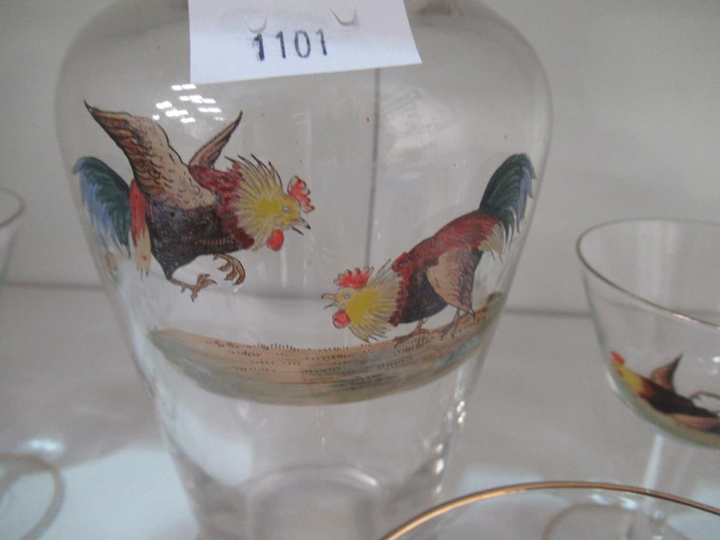 This is a Timed Online Auction on Bidspotter.co.uk, Click here to bid. A Glass Decanter with Six - Image 2 of 3