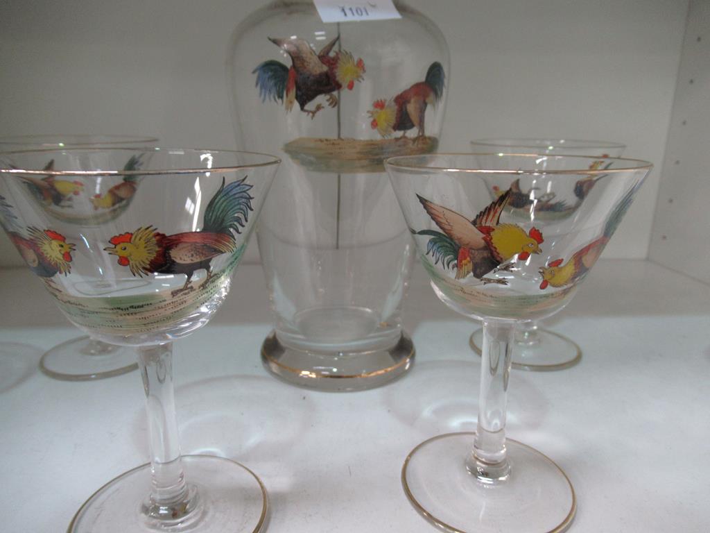 This is a Timed Online Auction on Bidspotter.co.uk, Click here to bid. A Glass Decanter with Six - Image 3 of 3