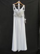 Three 'Arctic/light blue' bridal gowns in various styles