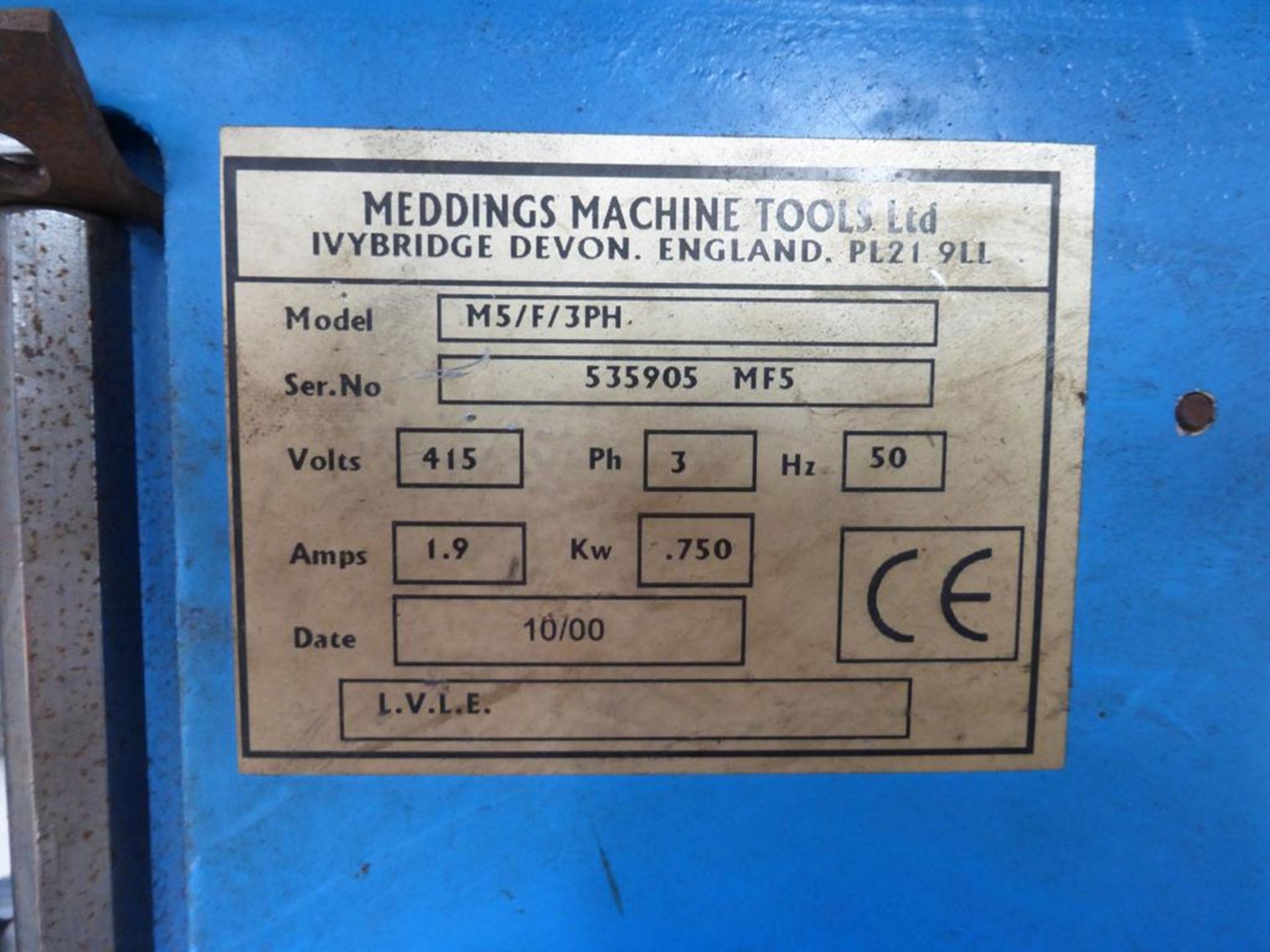 Meddings M5/F/3PH Pillar drill - Image 6 of 6