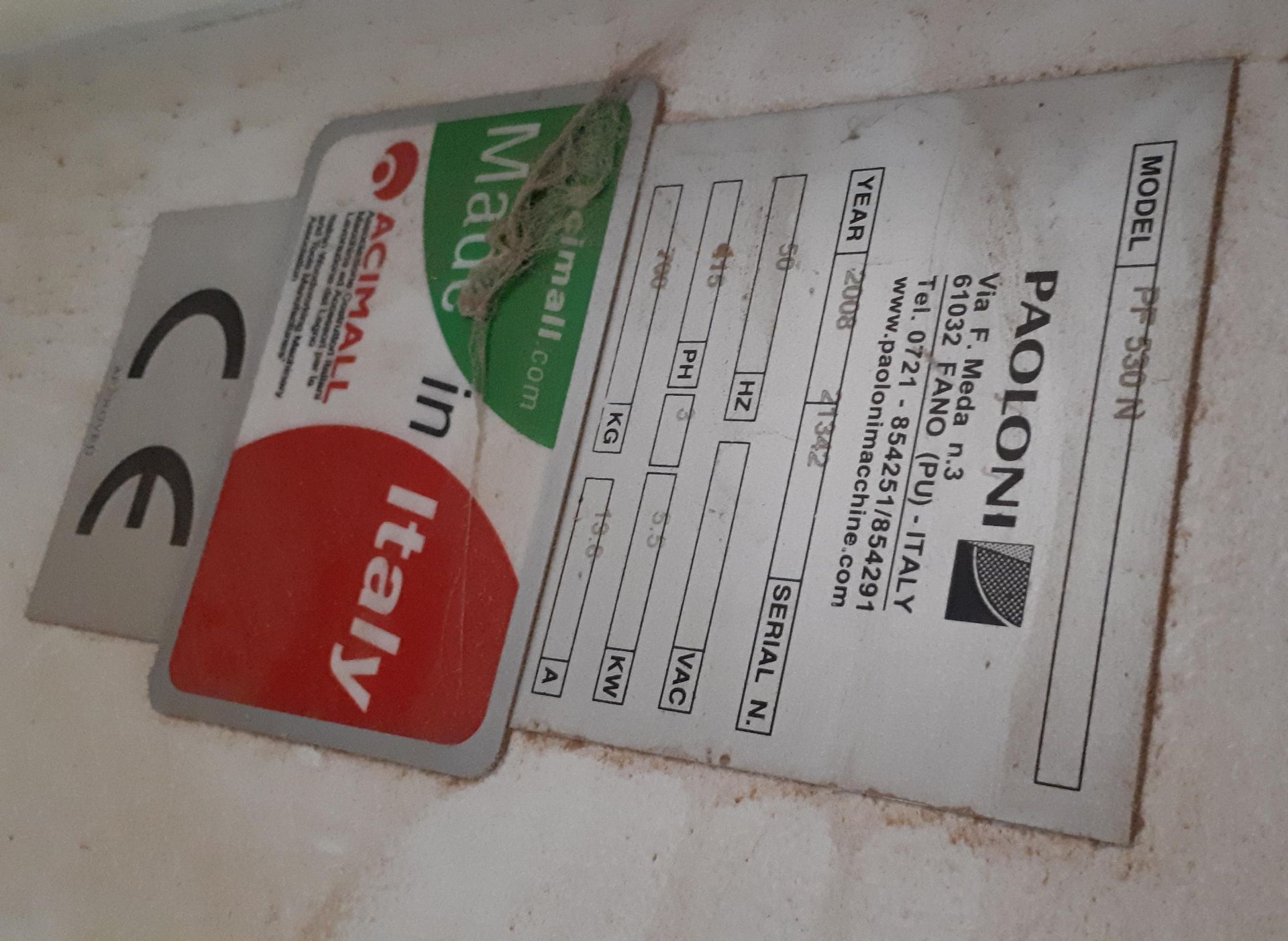 Paoloni PF530N surface planer, serial number 21342 (2008) - Image 3 of 3