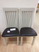 Pair of slatted back chairs