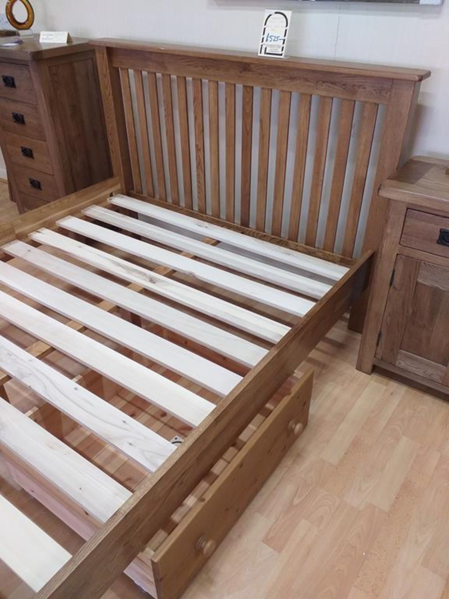 Kimberly rustic oak 4'6" bed frame - Image 3 of 4