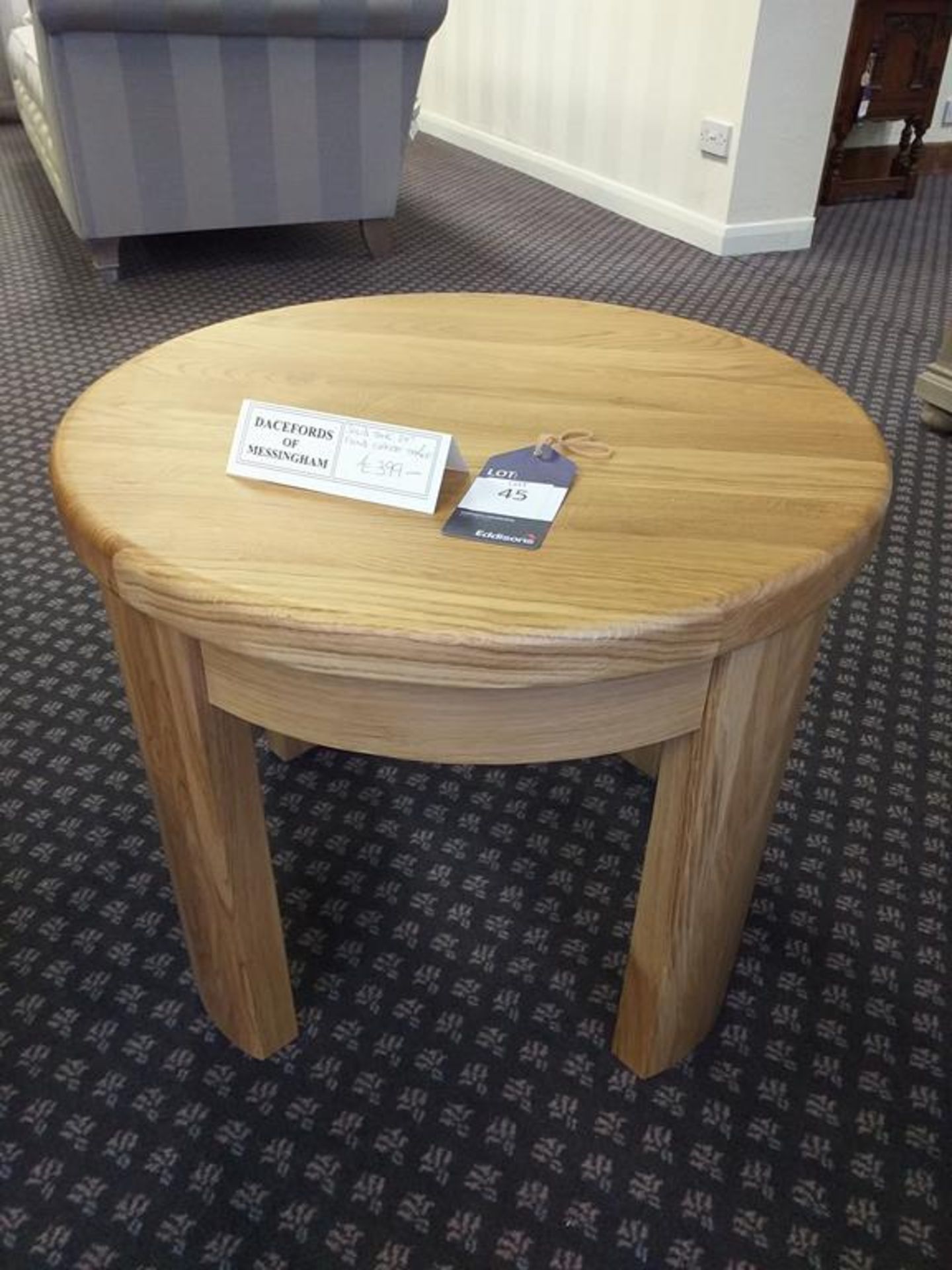 Oak round top coffee table