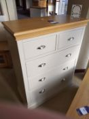 Wordsworth painted oak top 2 over 3 chest