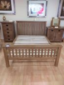 Kimberly rustic oak 4'6" bed frame