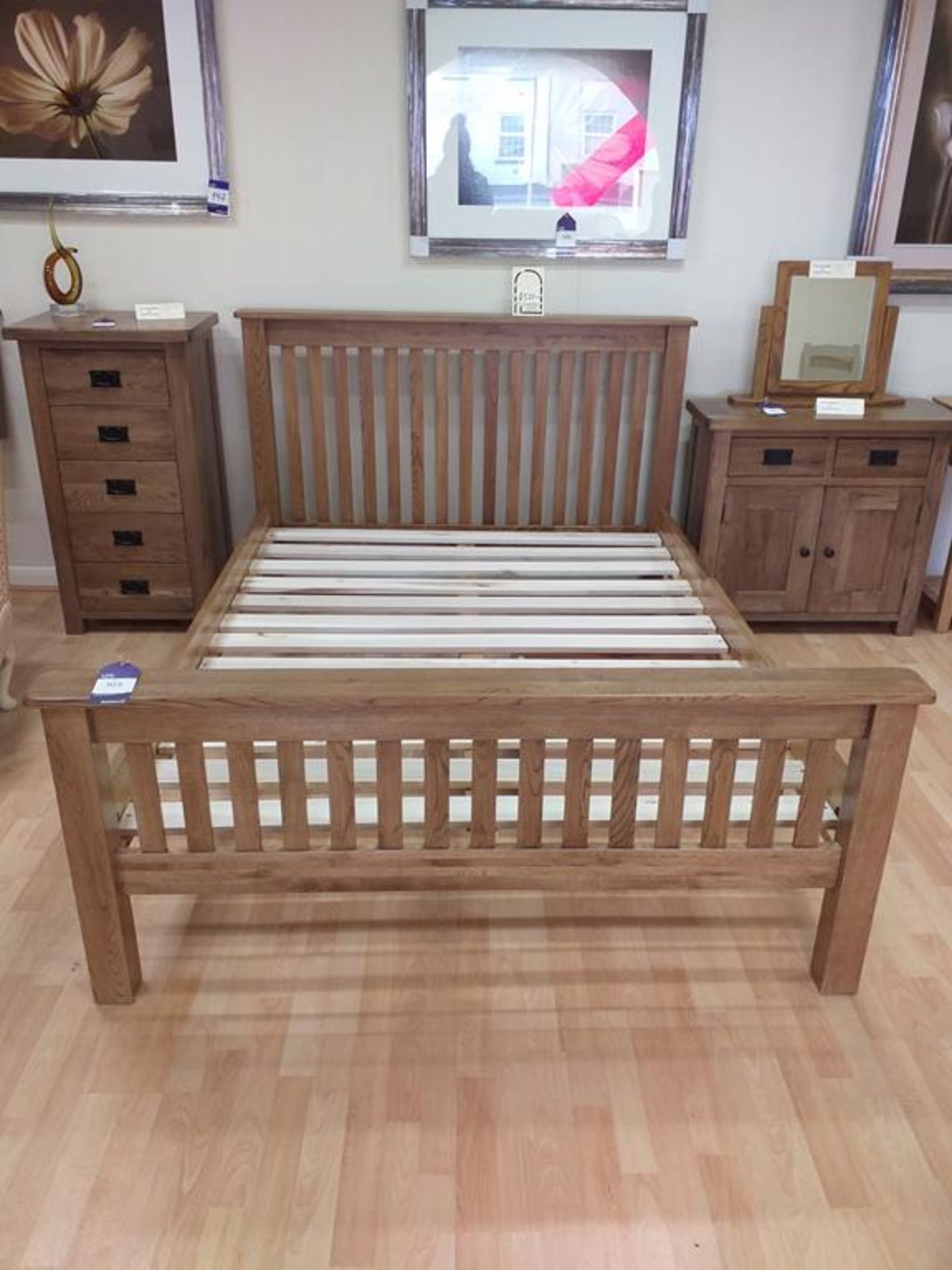 Kimberly rustic oak 4'6" bed frame