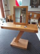 Z range oak console with two drawers c/w mirror