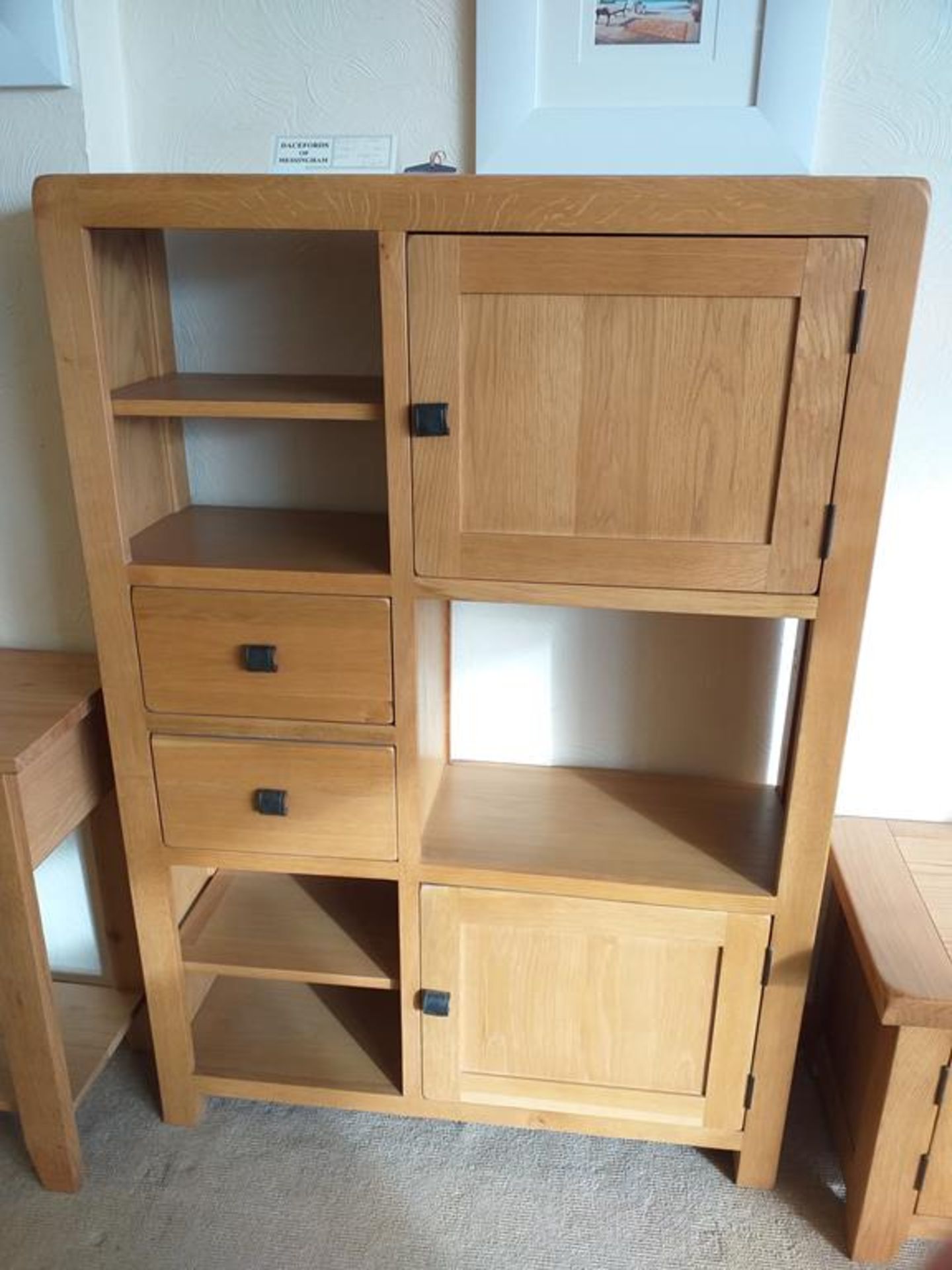 Ripon oak high display cabinet