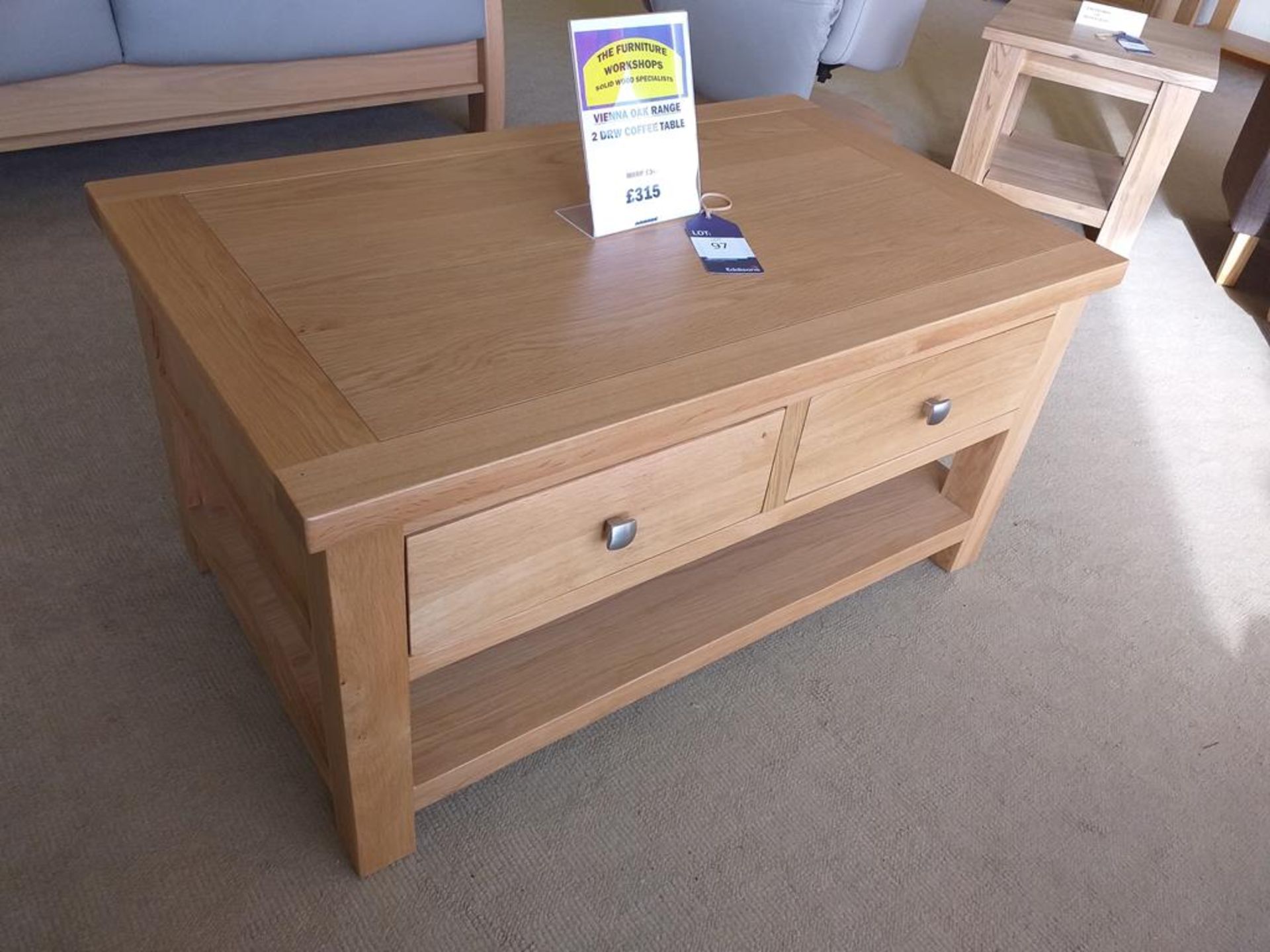 Vienna oak two drawer coffee table - Image 2 of 3