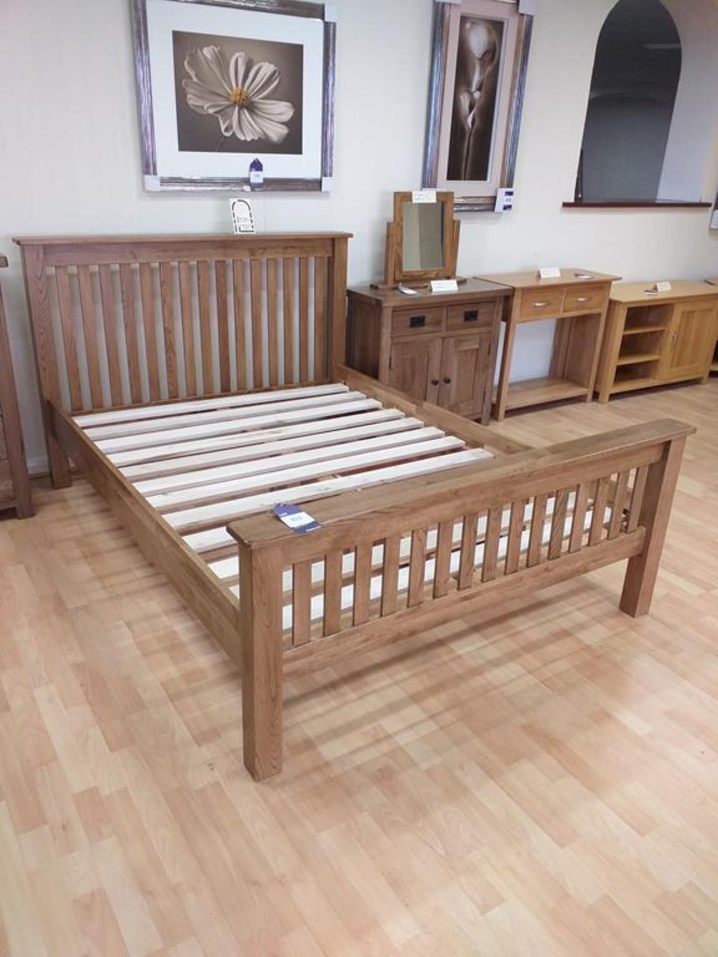 Kimberly rustic oak 4'6" bed frame - Image 2 of 4