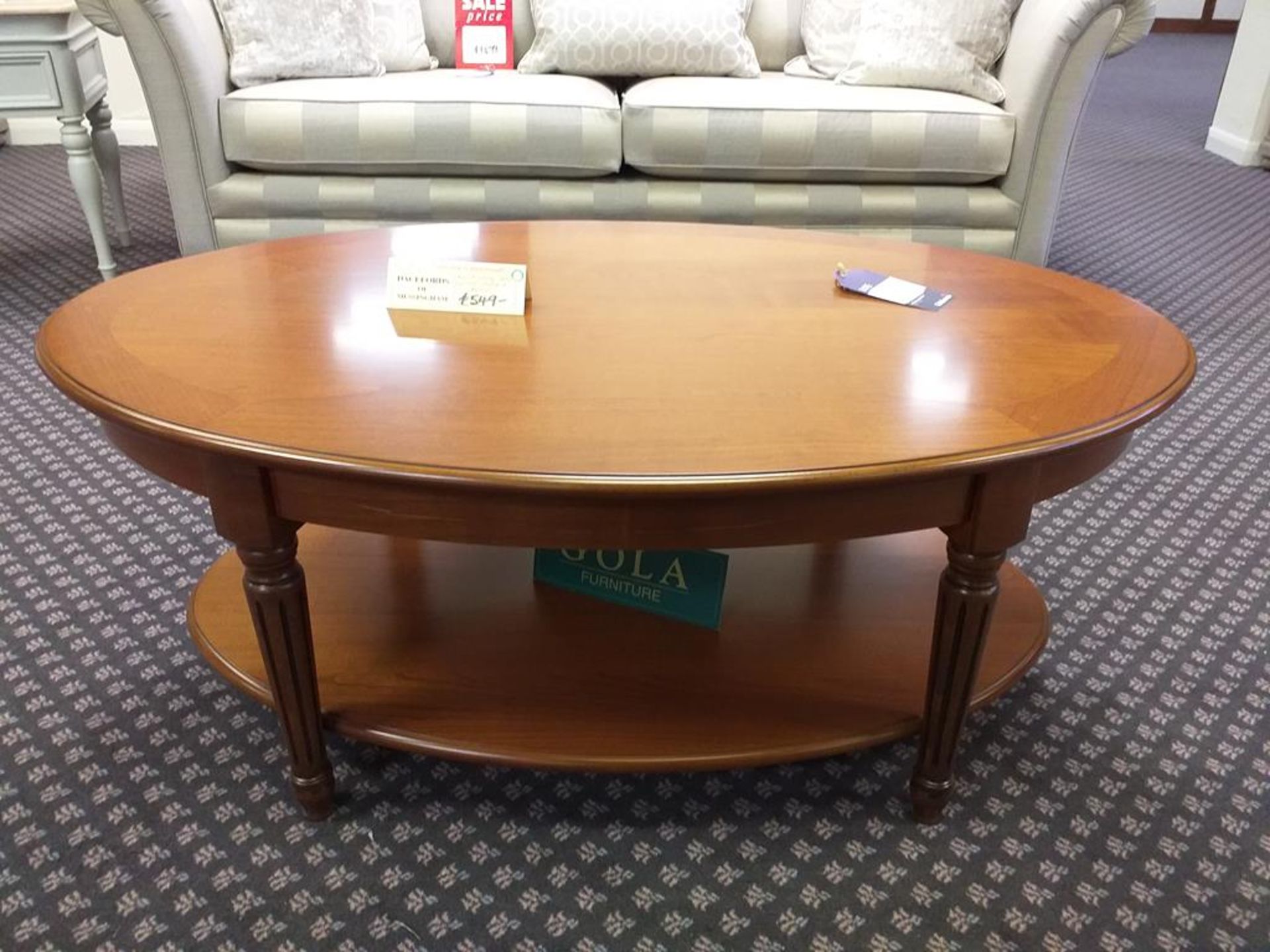 Gola Avoca large oval coffee table w/under tier