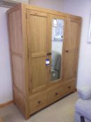 Ripon oak triple wardrobe