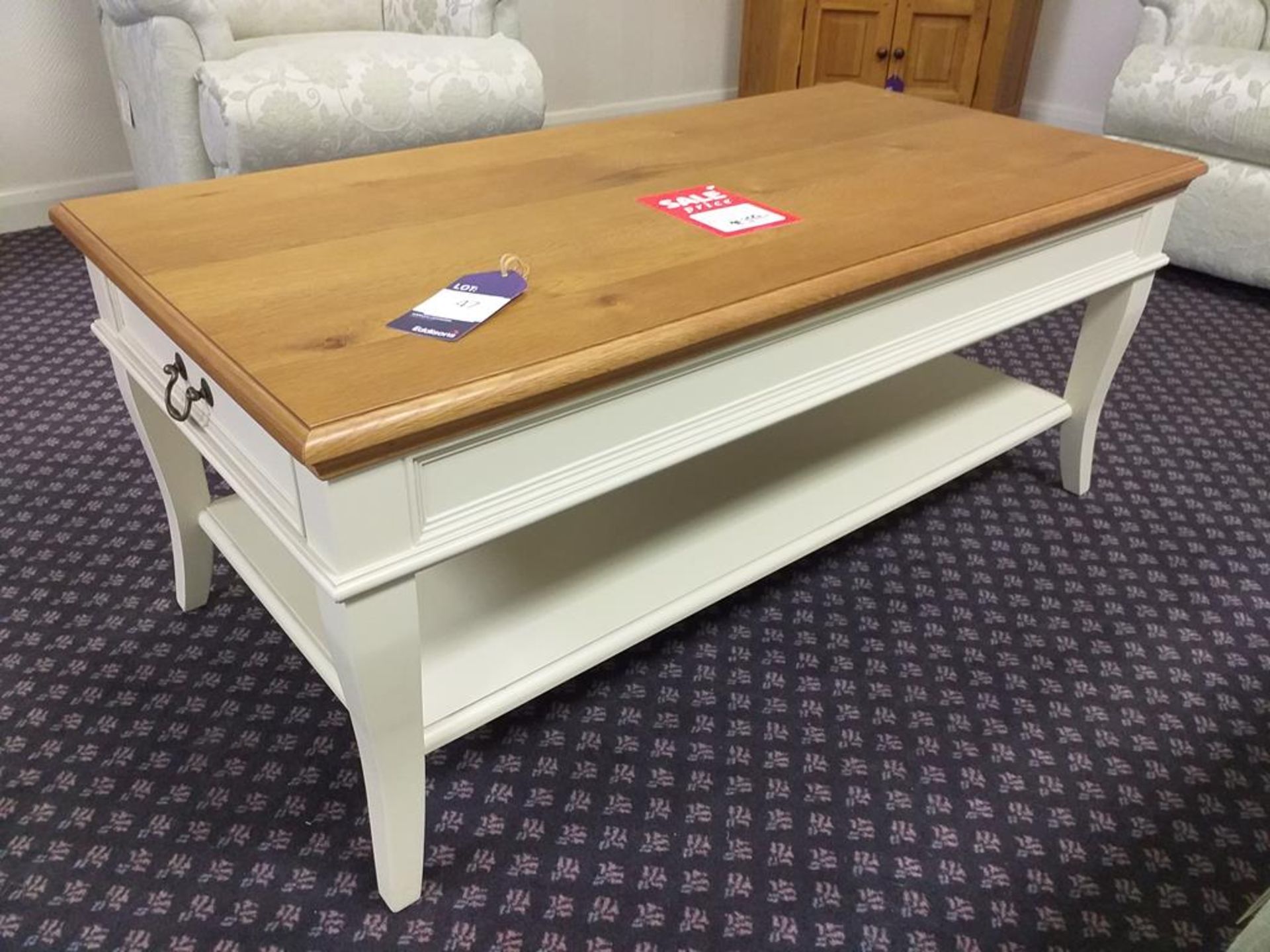 Country house oak top coffee table