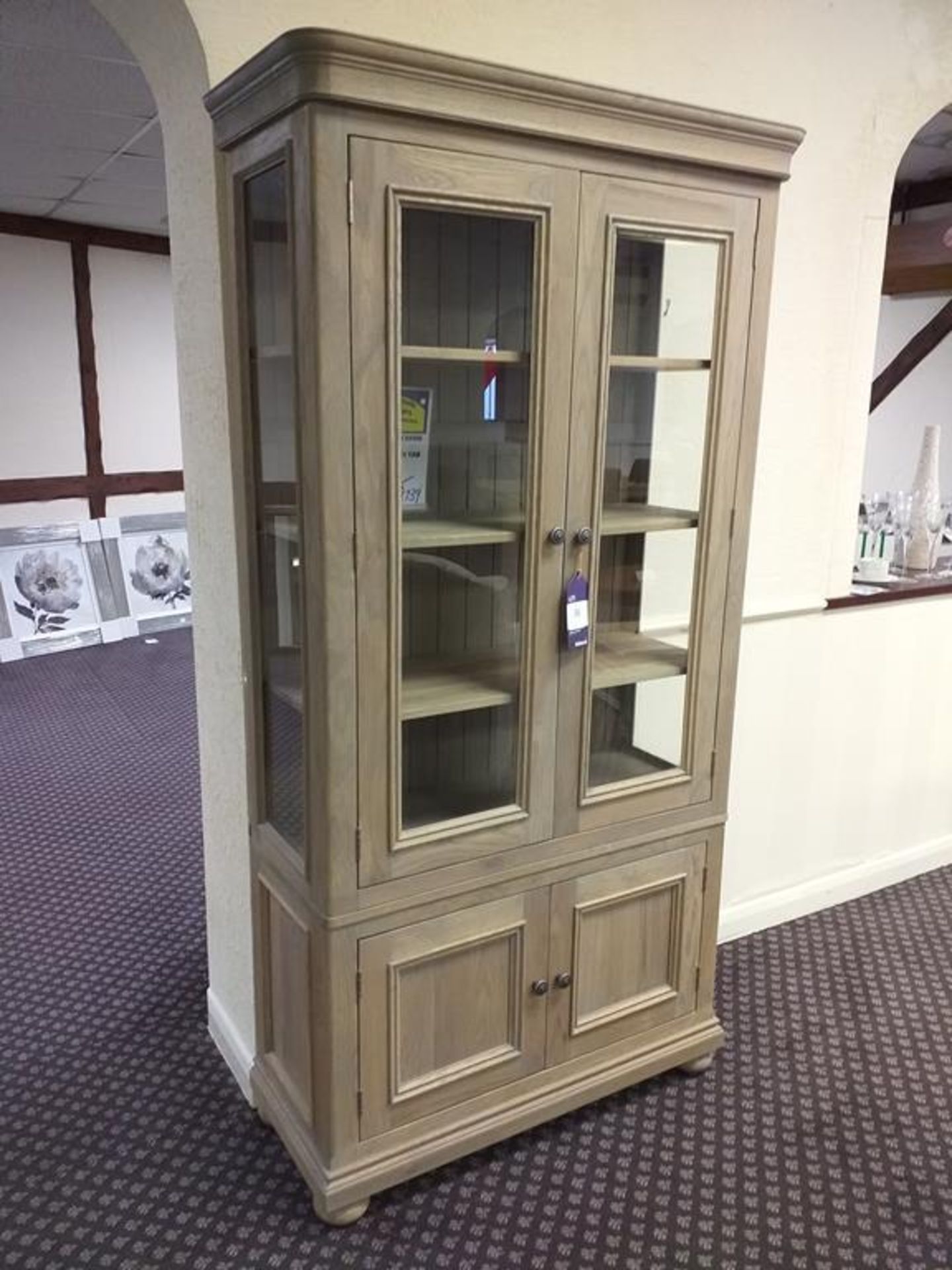 Kensington Oak Glass Display Cabinet