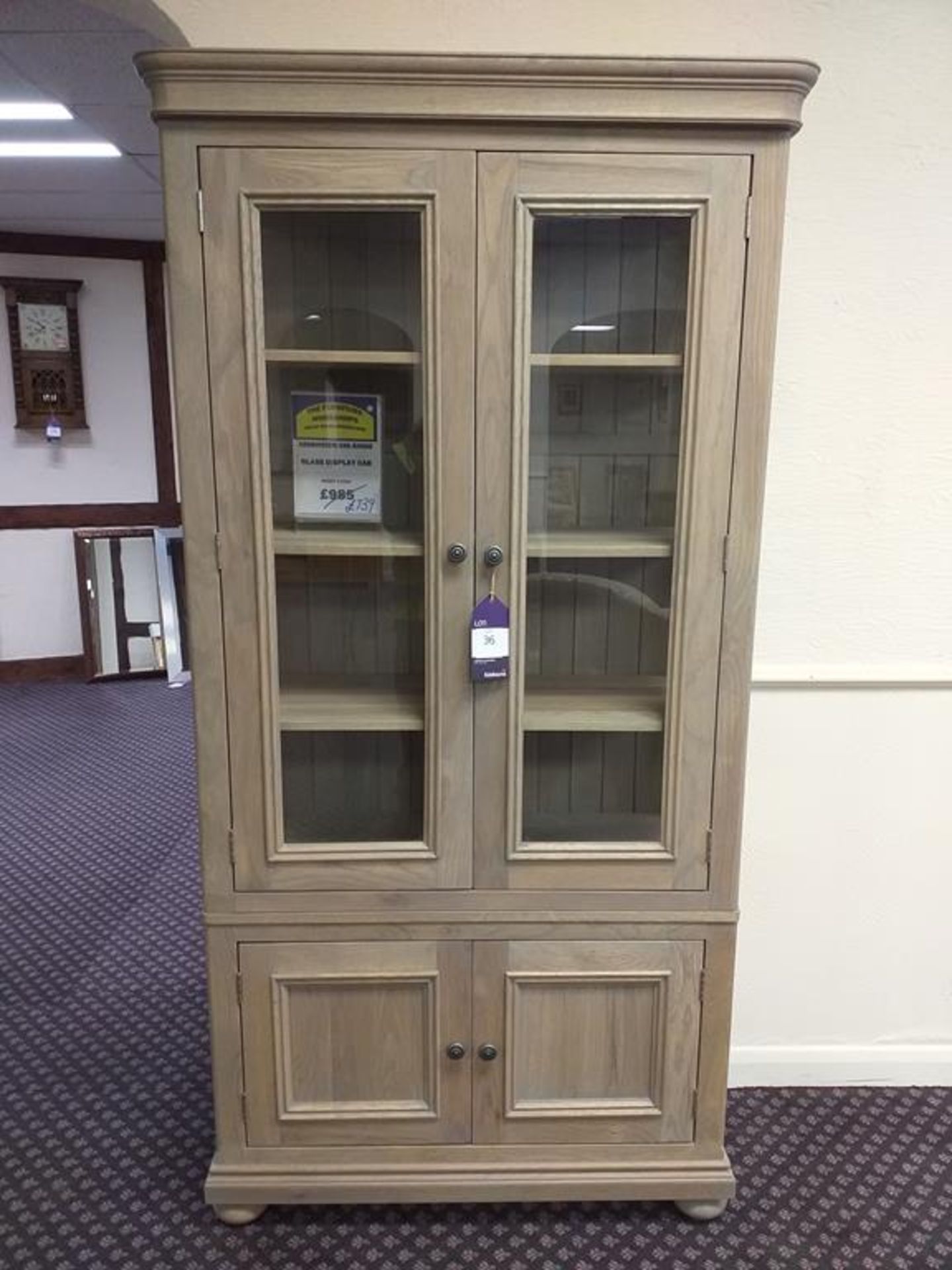 Kensington Oak Glass Display Cabinet - Image 2 of 4