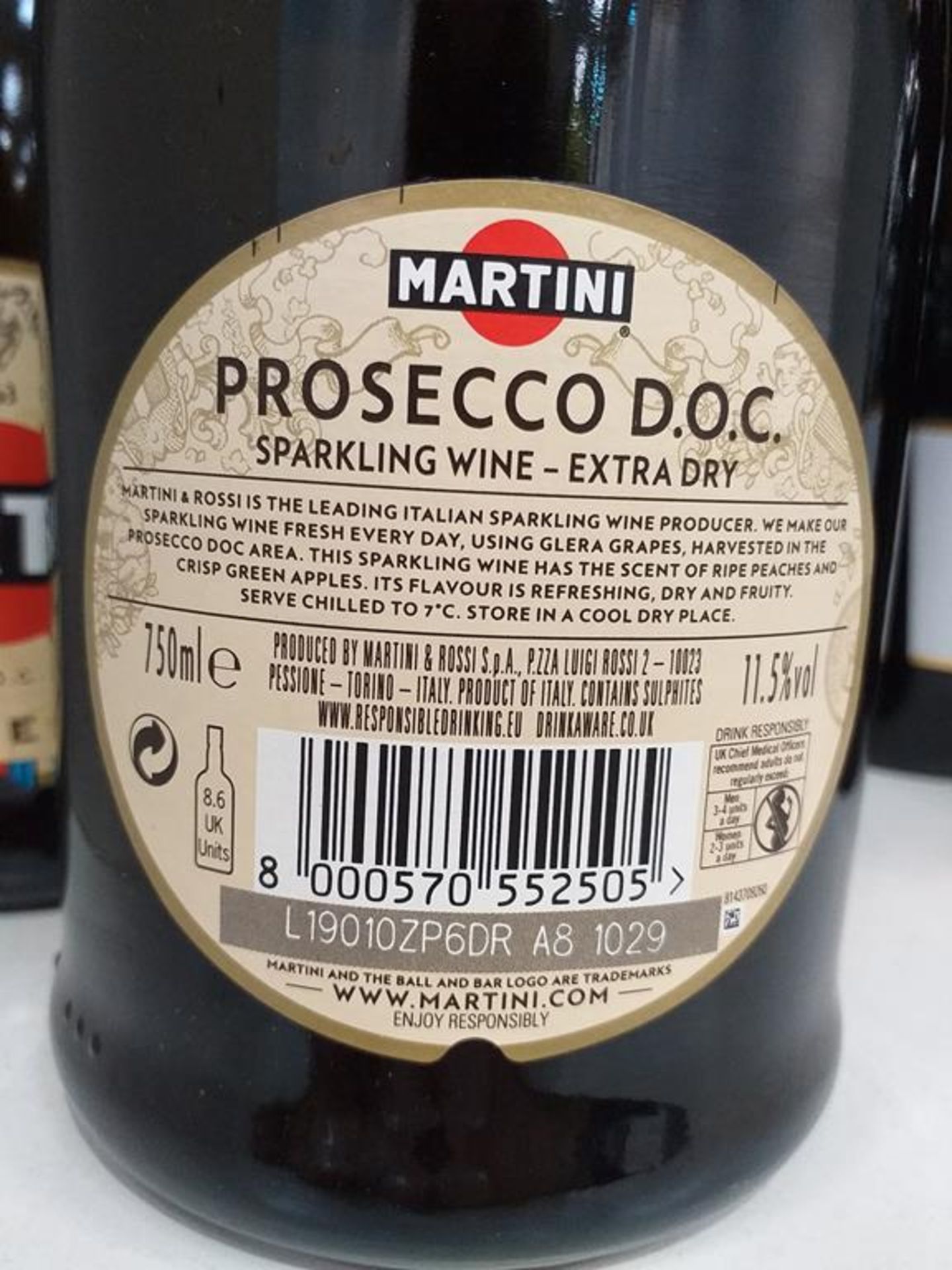 Three bottles of Martini Prosecco D.O.C. and nine bottles of Casato Dei Tini Millesimato Prosecco D. - Image 4 of 7