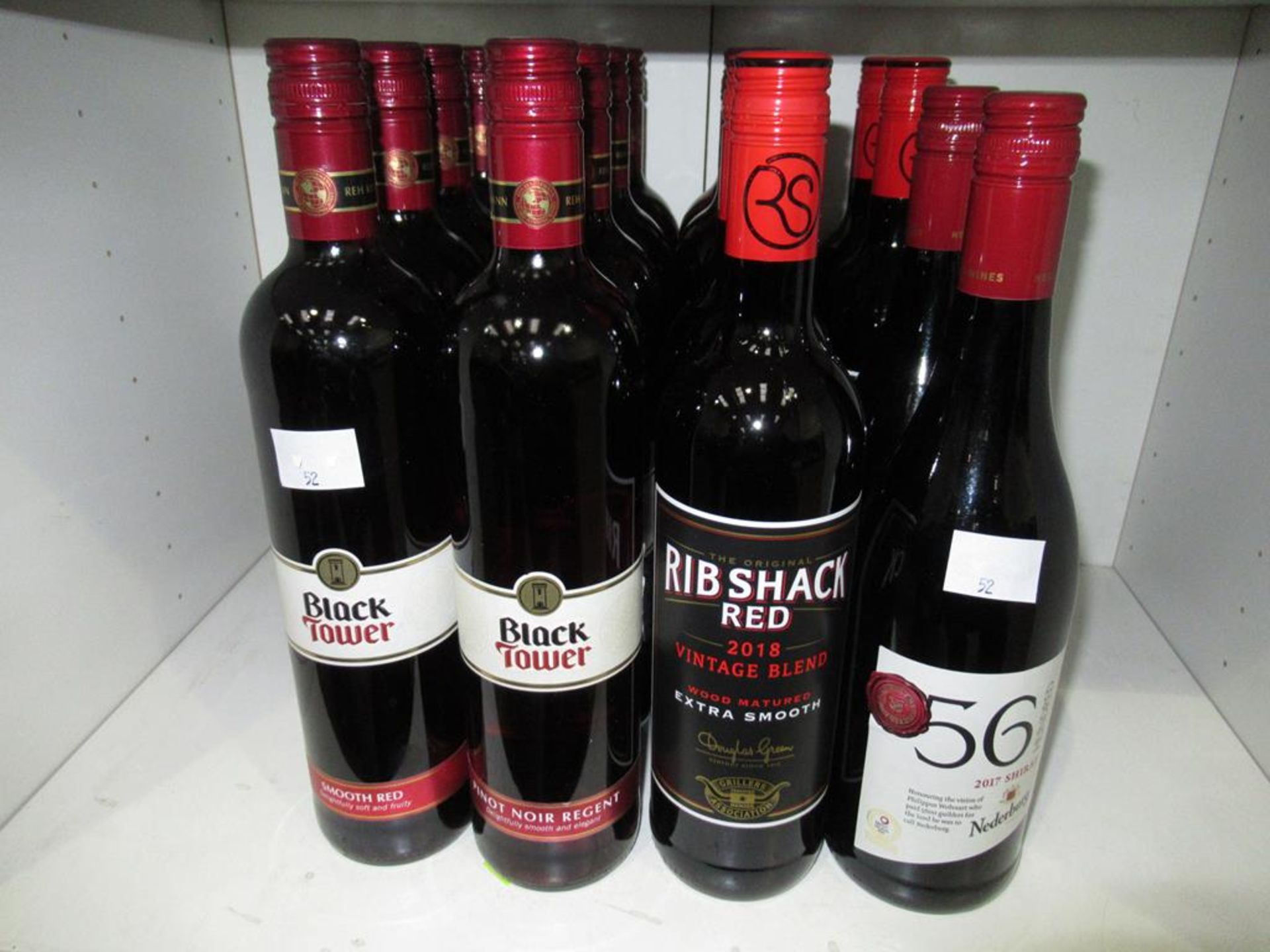 Six bottles of Black Tower Pinot Noir Regent red wine, four bottles of Black Tower smooth red wine,