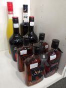 Four bottles of Raisthorpe Manor Vodka Liqueur ( three peach & one strawberry), two bottles of Tia M