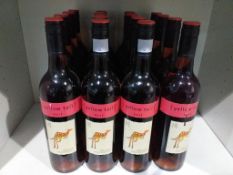 Sixteen bottles of Yellow Tail 2012 Rose wine