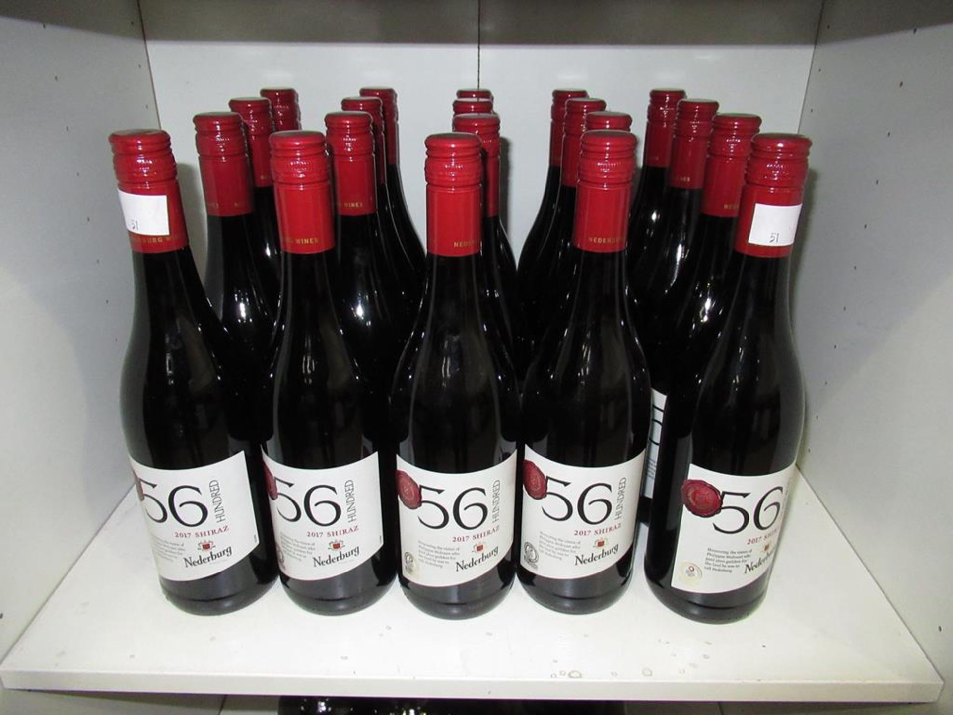 Twenty bottles of Nederburg '56 Hundred' 2017 Shiraz red wine