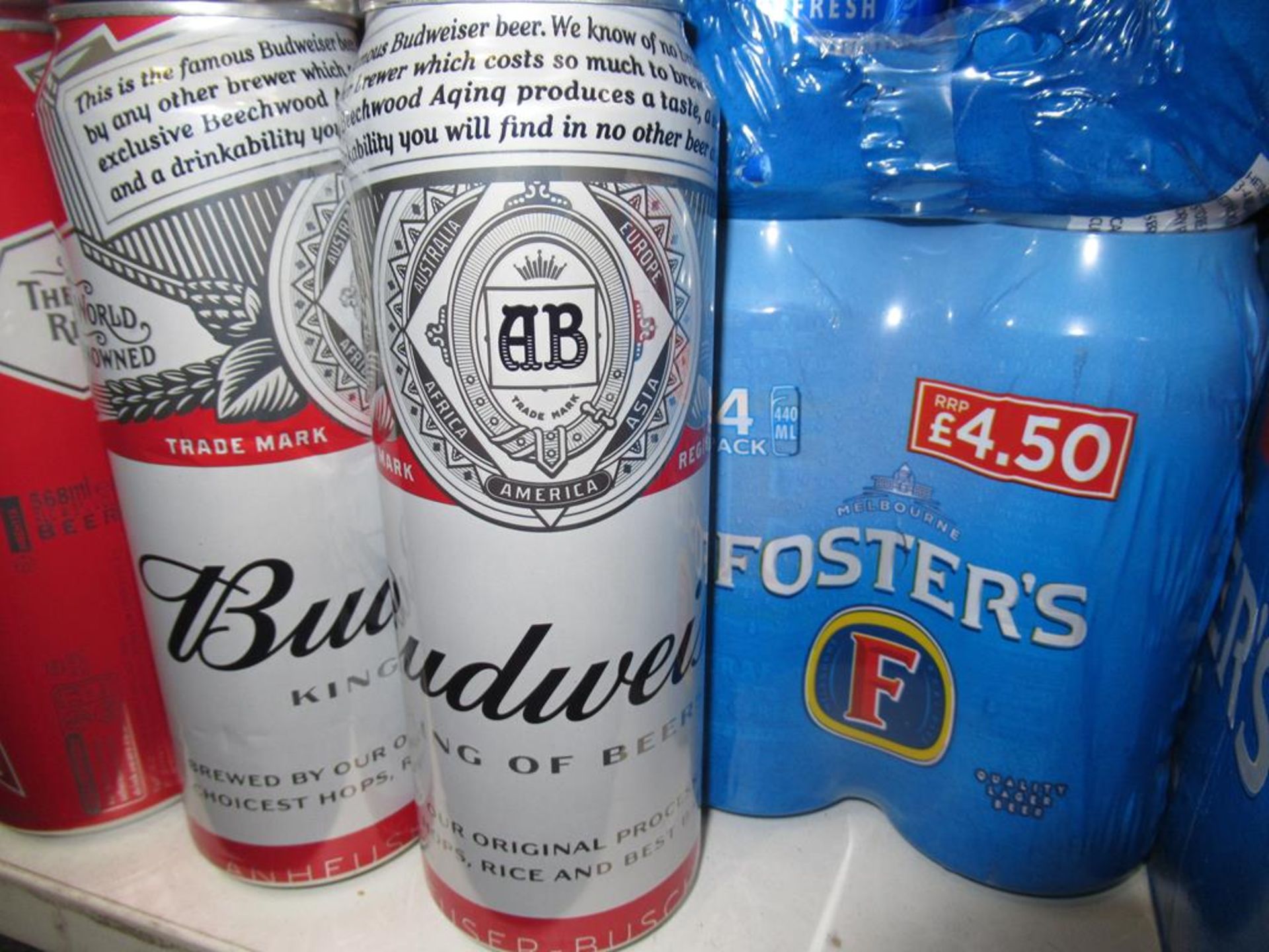 A Qty of Budweiser and Foster's Lager Cans - Image 2 of 2