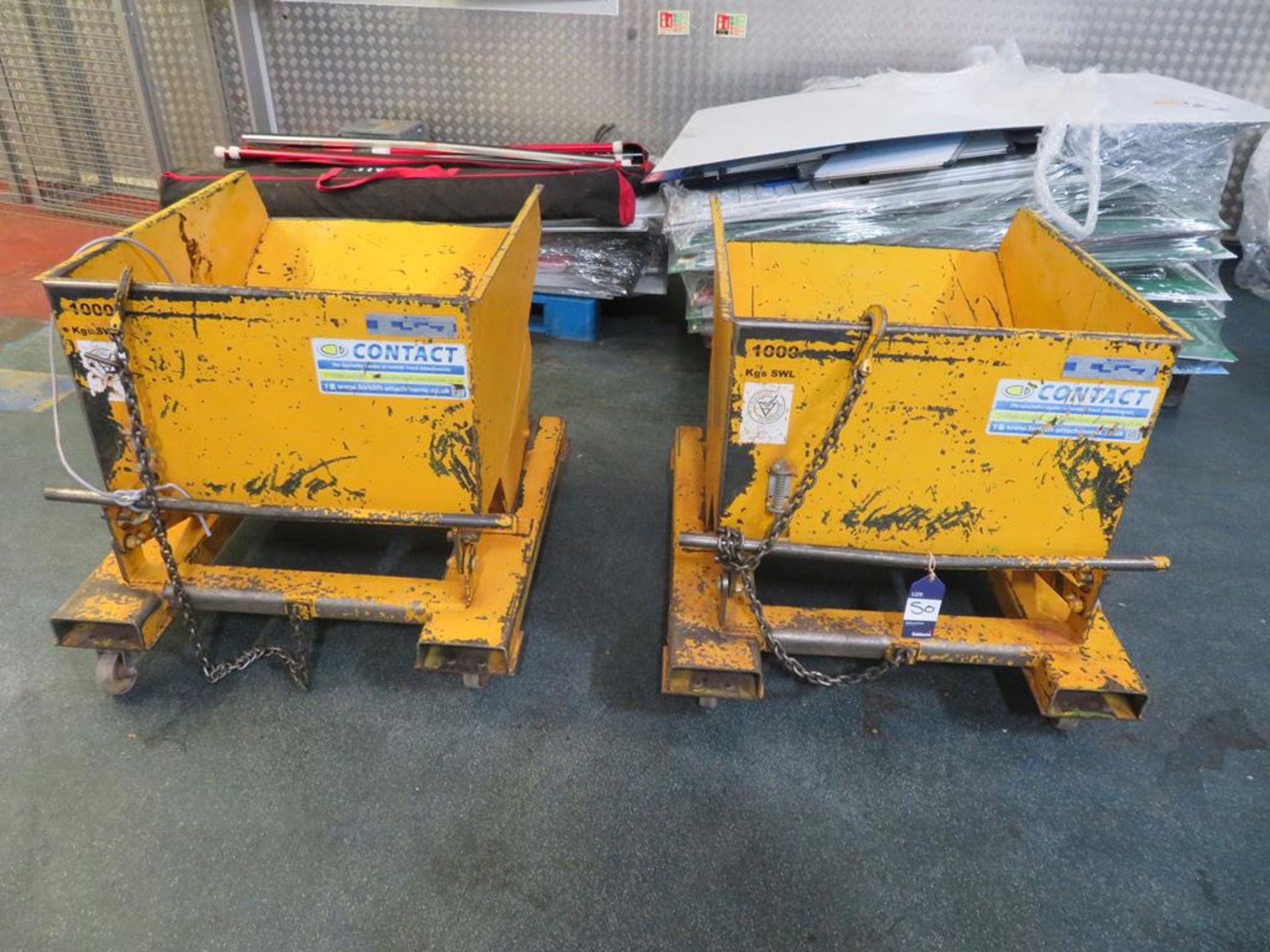 2 x Contact 1 Tonne Capacity Tipping Skips