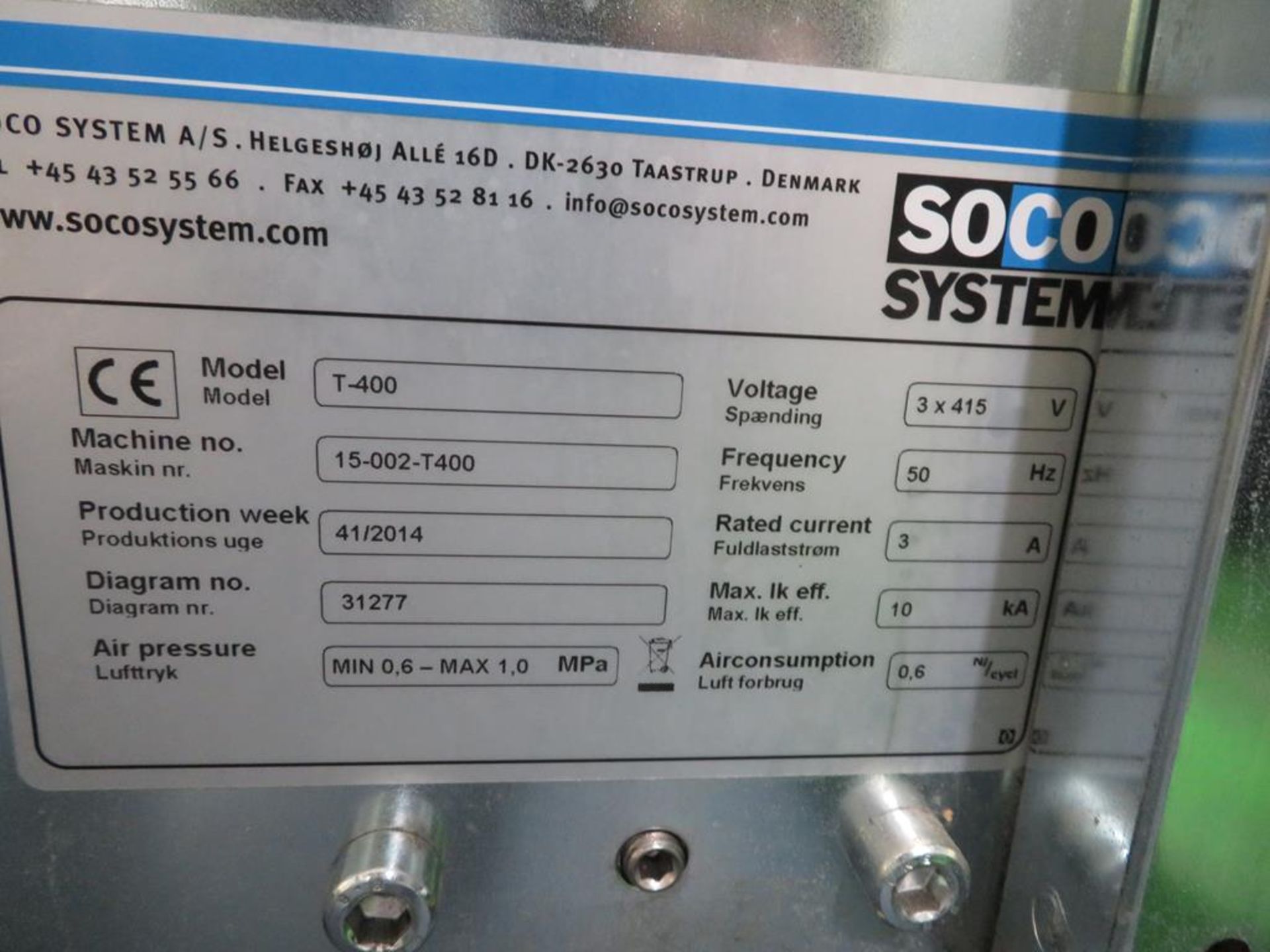 2014 Soco T400 Twin Head Box Taper - Image 2 of 7