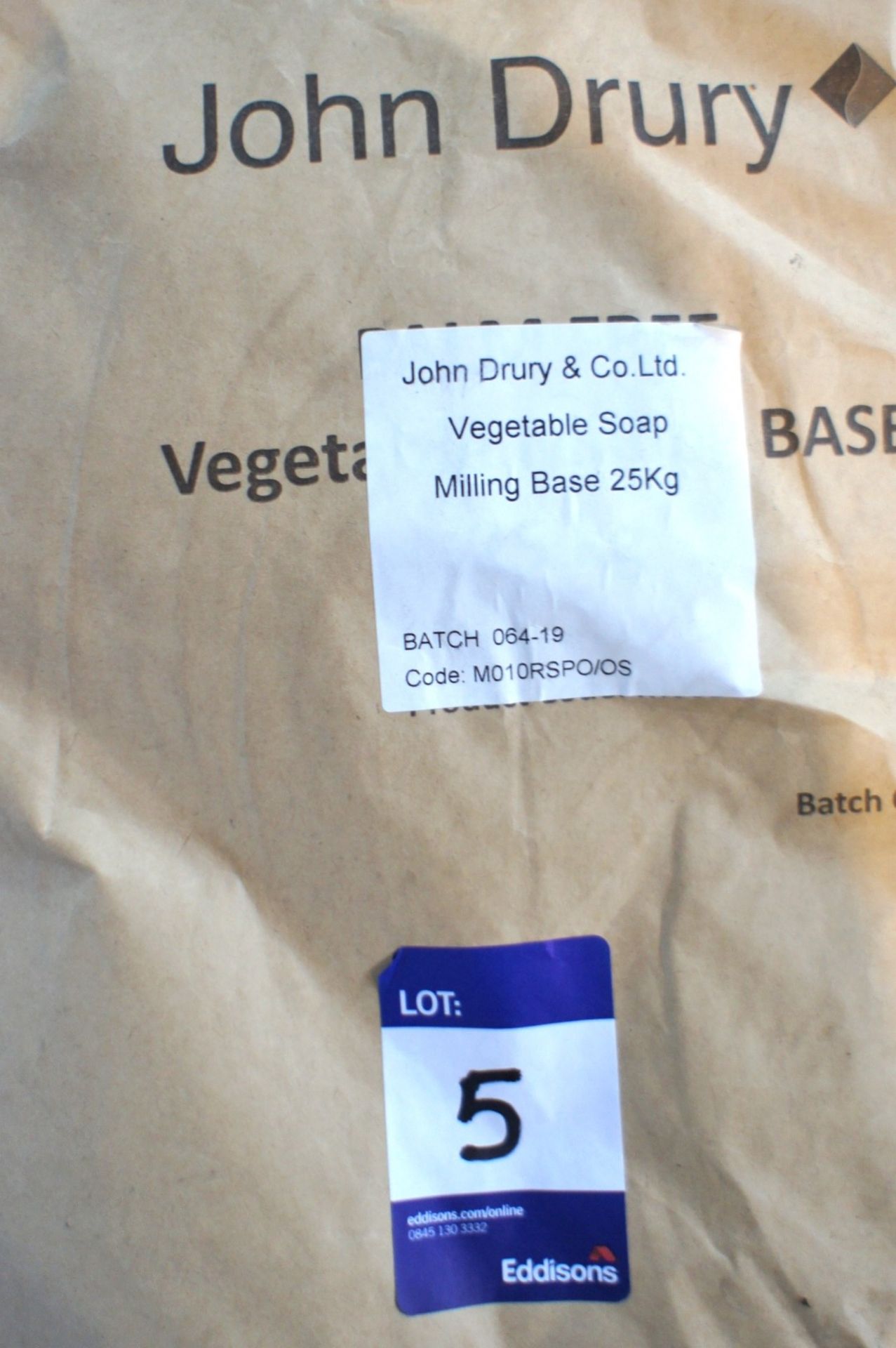 13 x 25Kg John Drury & Co Ltd RSPO Vegetable (SG) Soap Milling Base Batch 064-19; Code M010RSPO/0S - Image 3 of 3