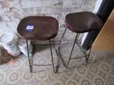 2 Timber Topped Bar Stools