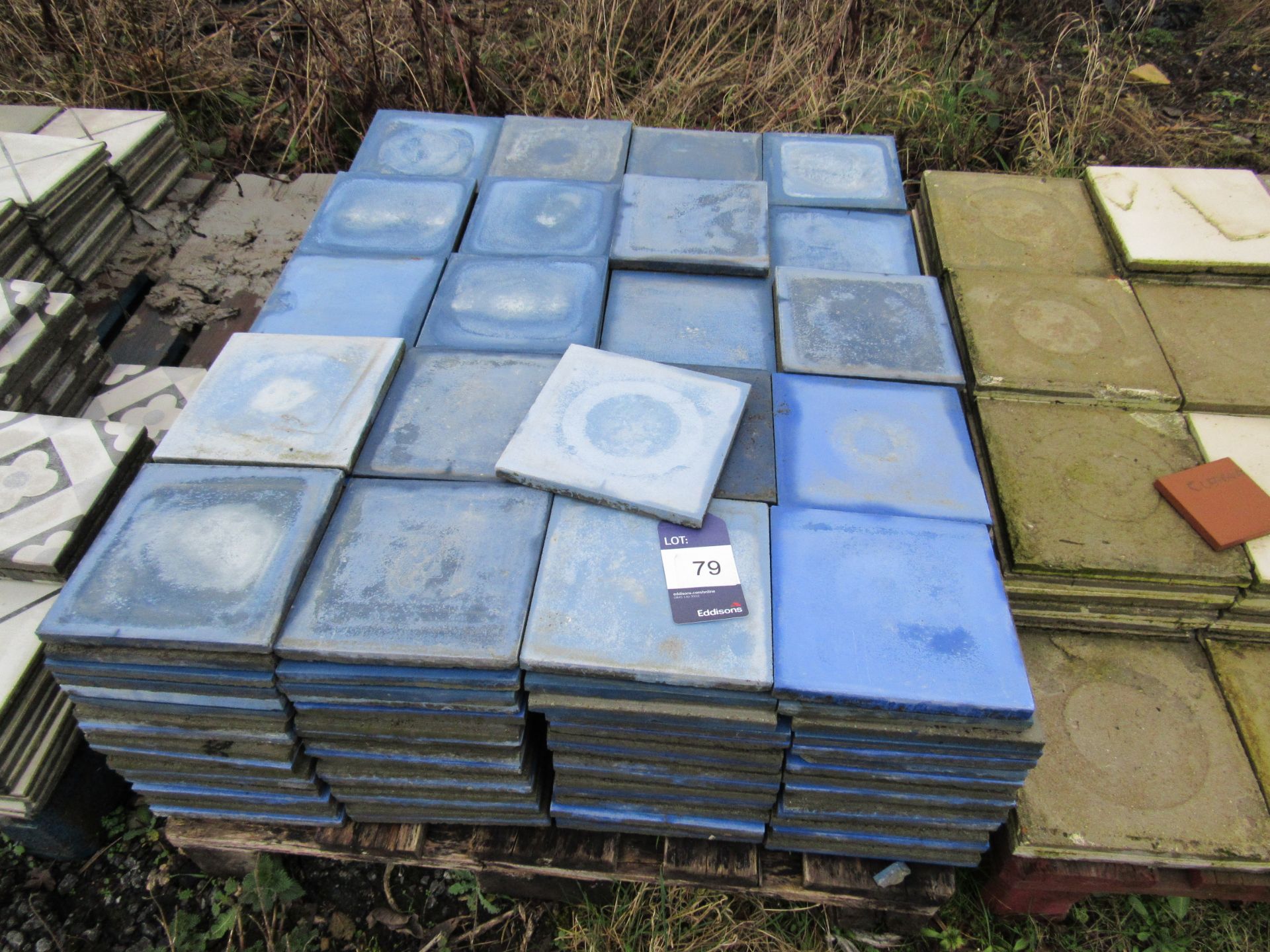 Quantity Blue Tiles to Pallet