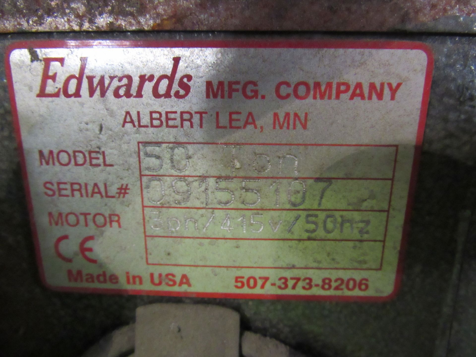 Edwards Metalworker, 50 Ton, Ironworker, Serial Number 09155107 (Requires disconnection by qualified - Image 4 of 5