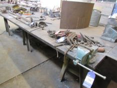 Very Heavy Duty Steel Table with Vice 4.2m x 2m x 4.5cm