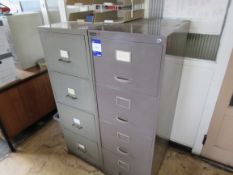 3 x Metal 4 Drawer Filing Cabinets & Bisley 6 Drawer Filing Cabinet