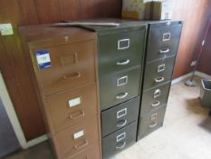 3 x Metal 4 Drawer Filing Cabinets