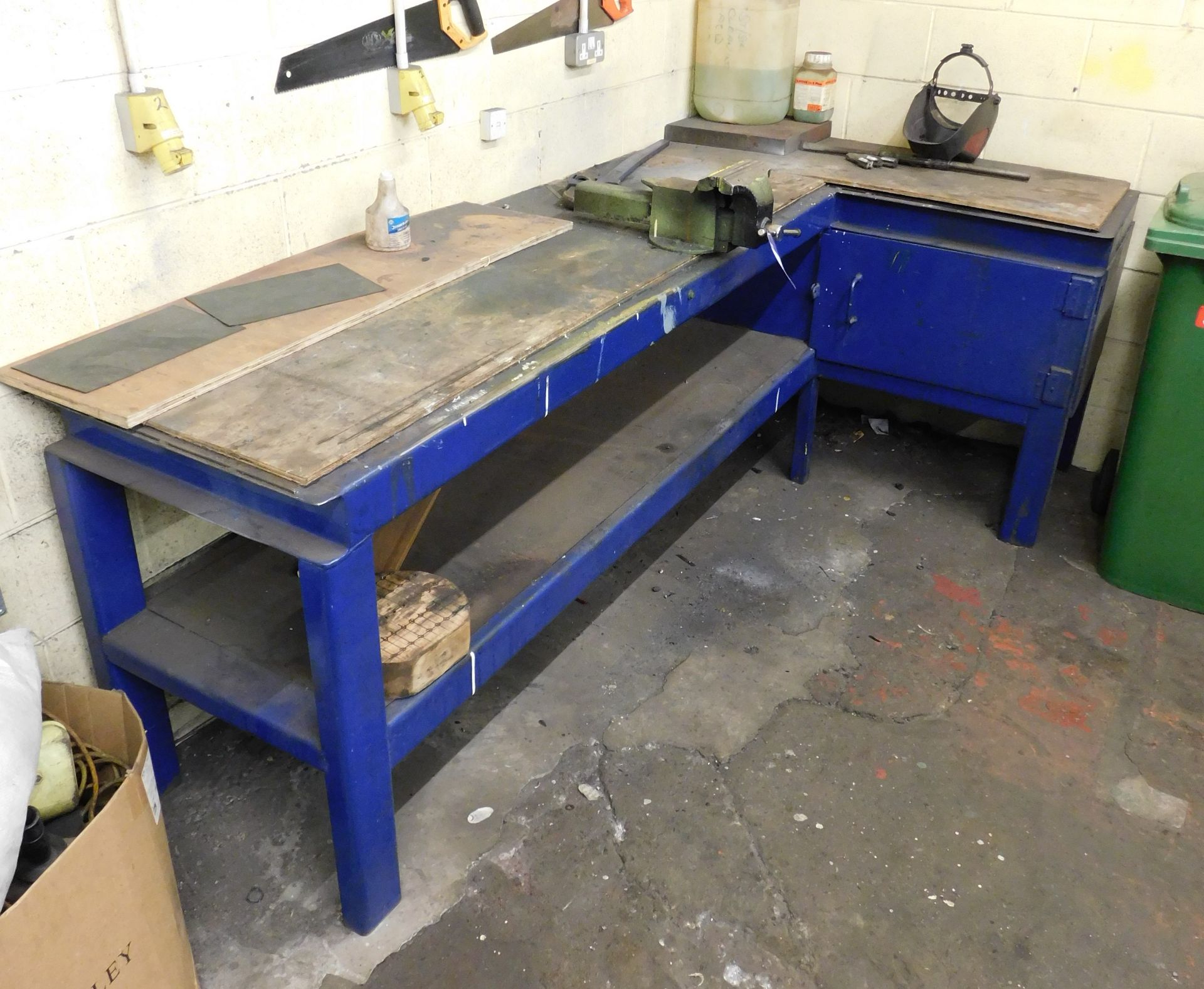 L Shaped Work Table 8ft x 4ft approx. & 6ft x 4ft