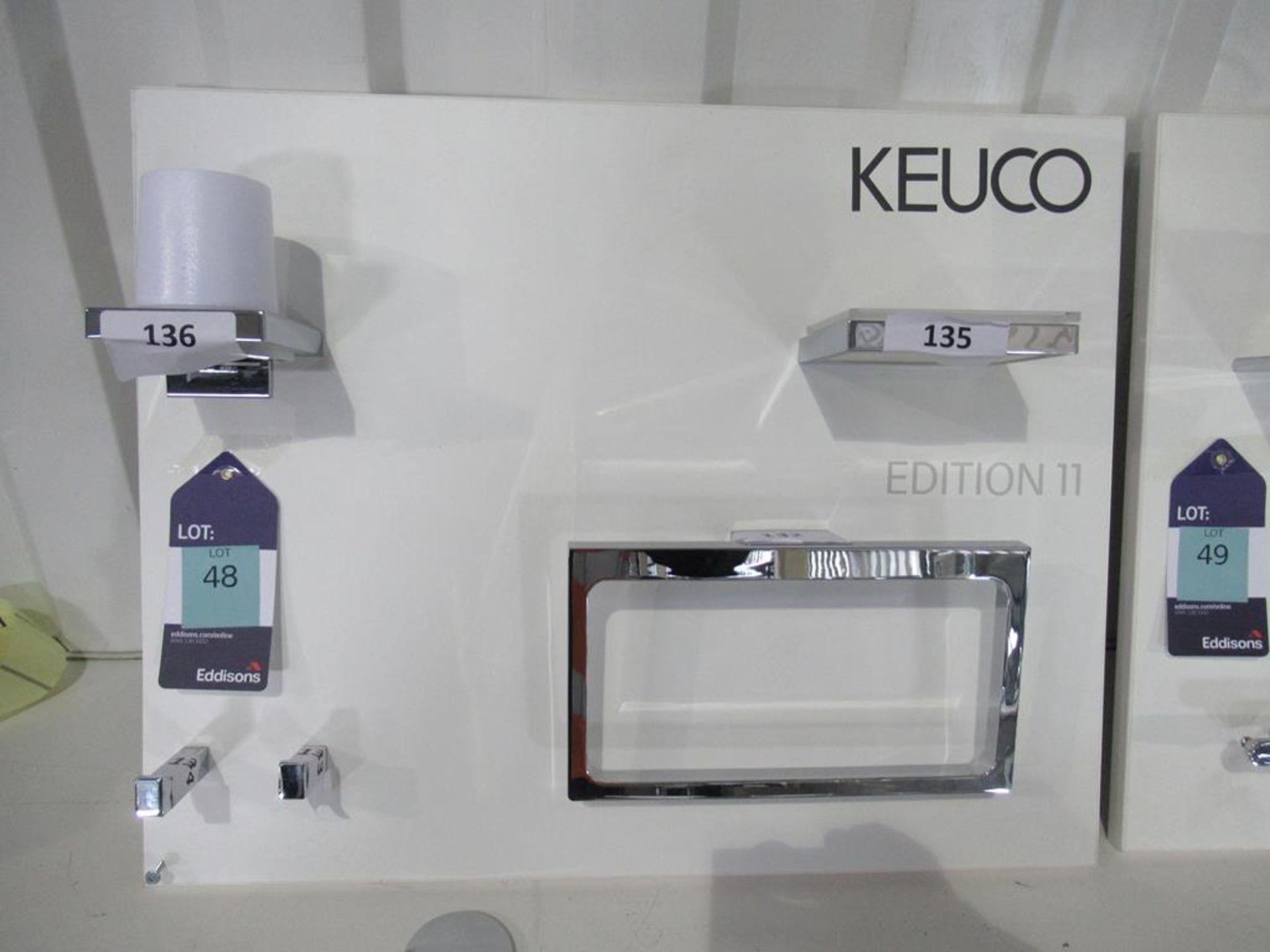 Ex Display Keuco Edition 11 lotion dispenser, Edition 11 soap holder, Edition 11 towel ring, robe ho