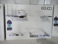 Ex Display Keuco Edition 400 towel ring, soap holder and double holder/lotion dispenser with two tow