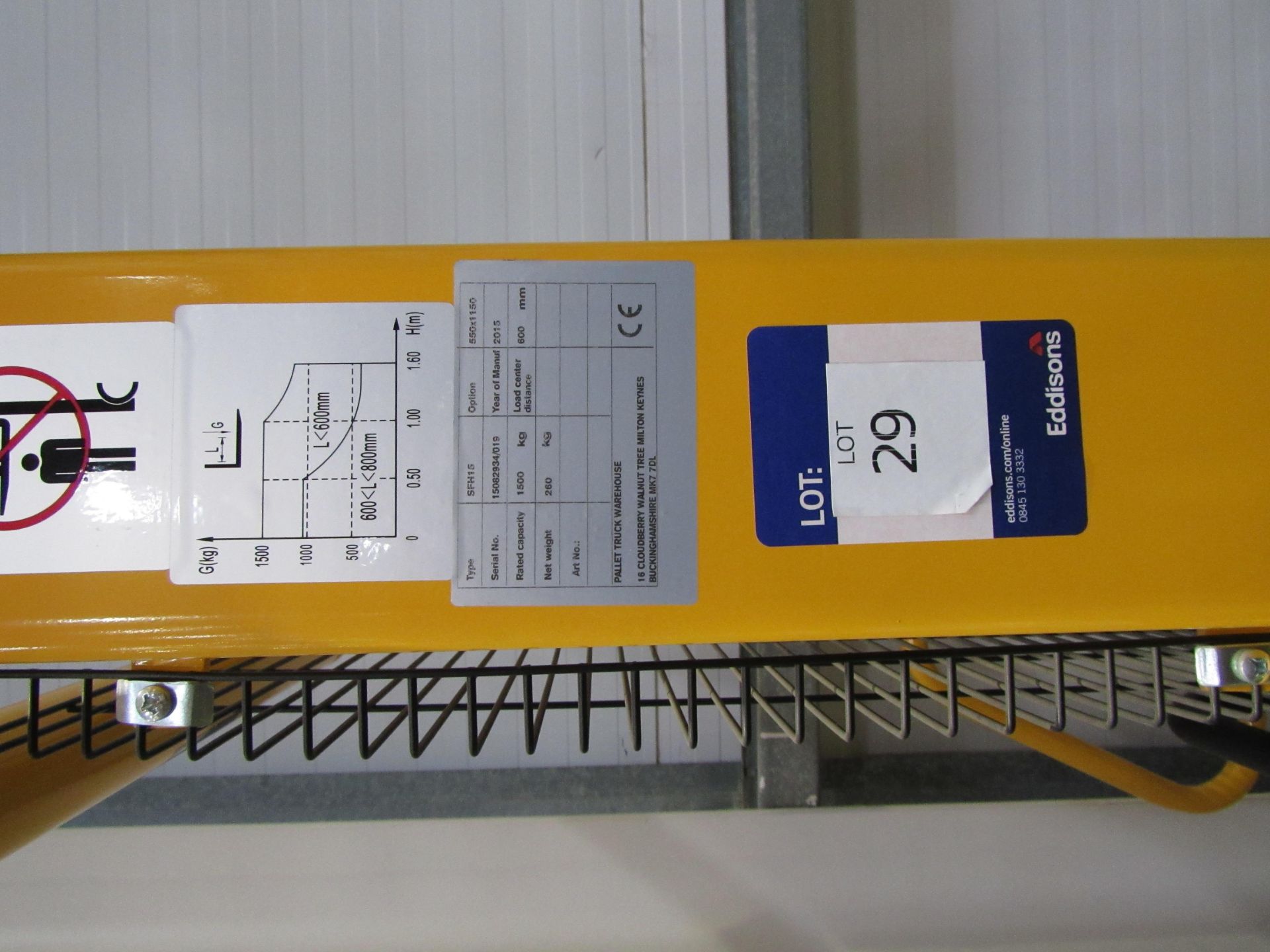 PJW SFH15 Manual Pedestrian Stacker Truck, Serial - Image 4 of 5