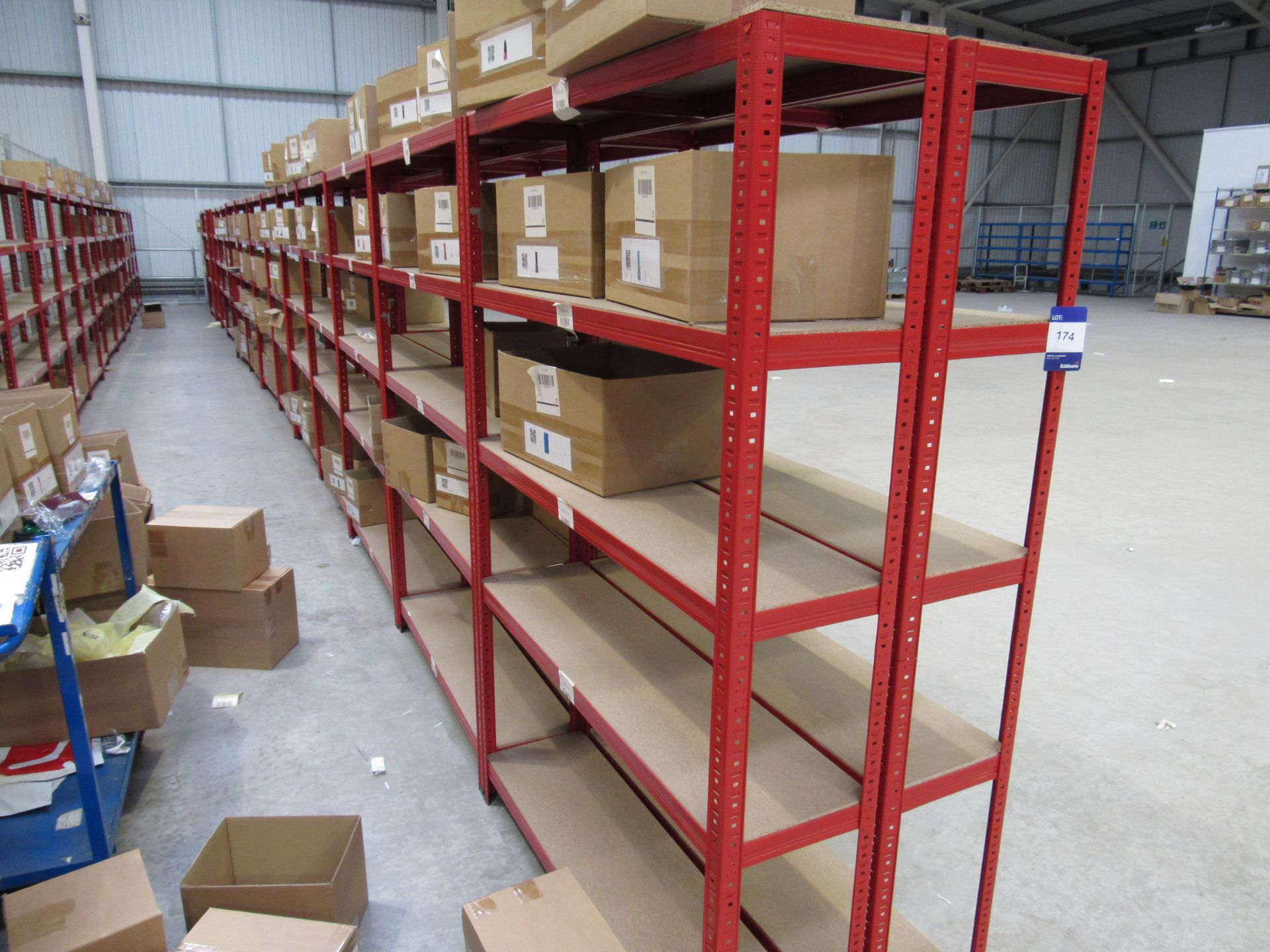 21 Bays Boltless Racking, Red 1200 x 300 x 1780 - Image 2 of 2