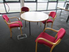 Light Oak Circular Table with 4 Chairs