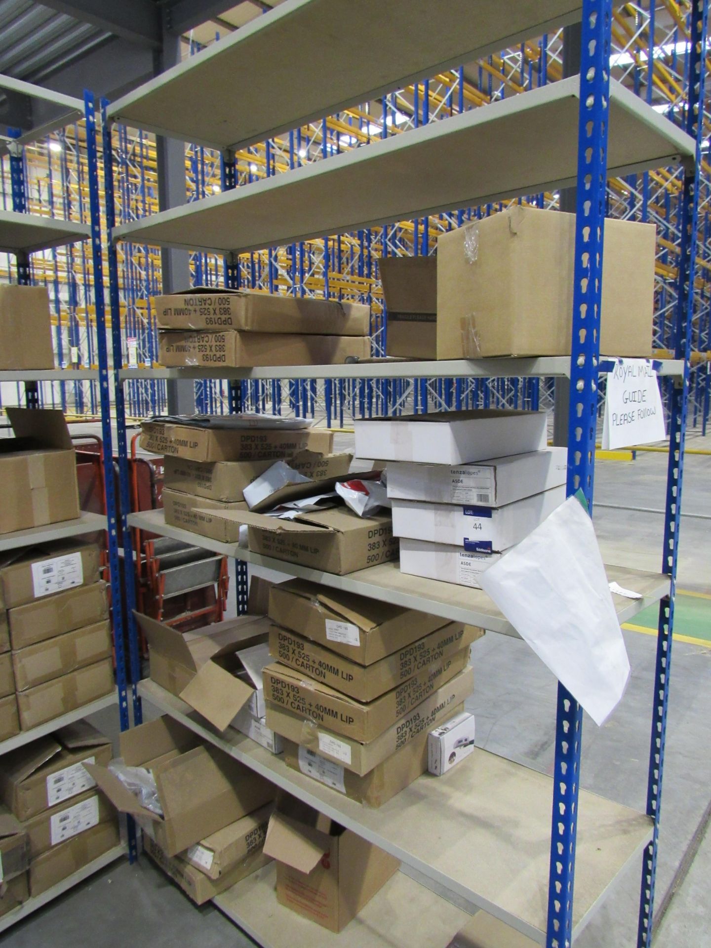 Steel Boltless Shelving and Contents