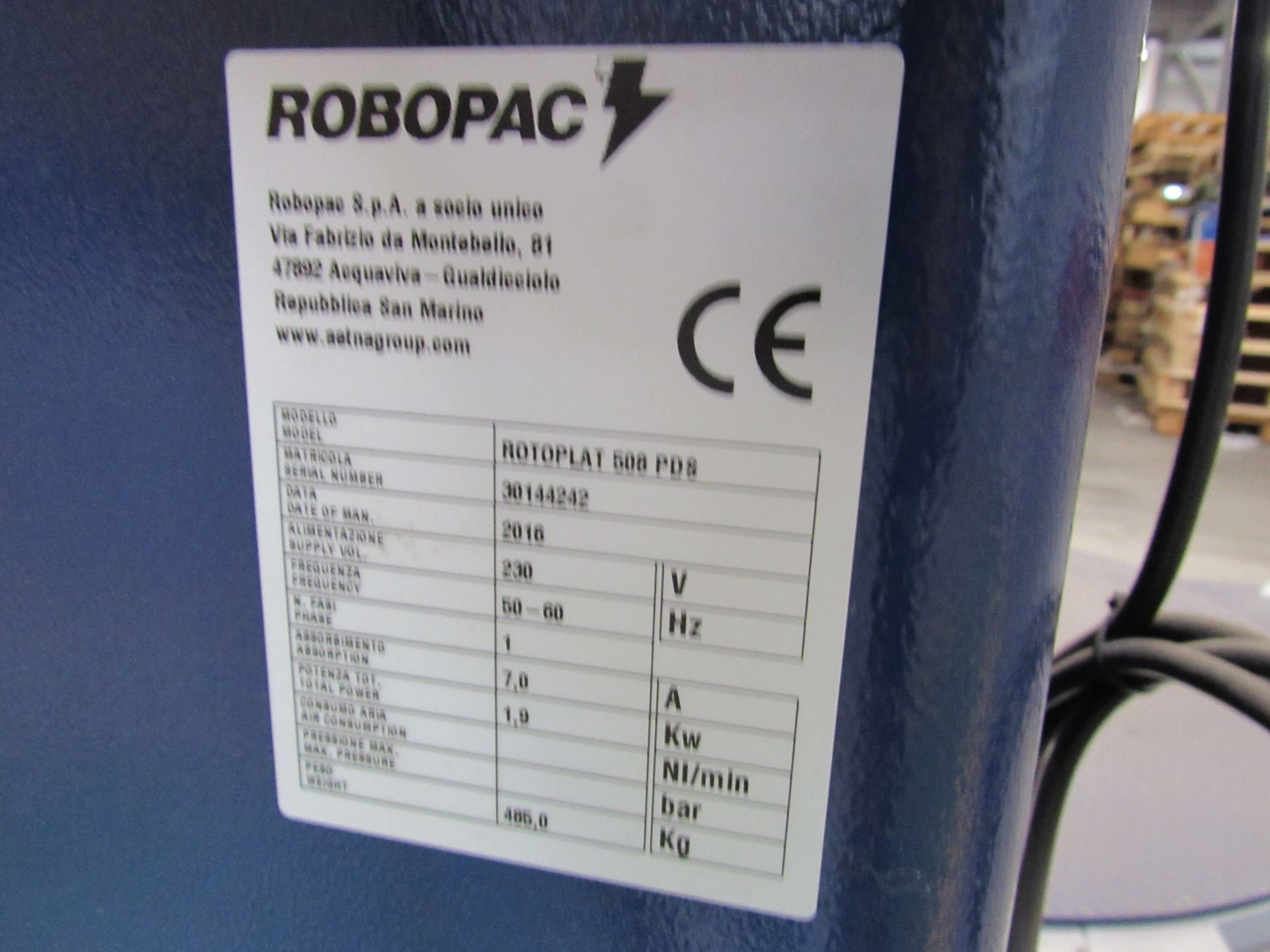 Robopac Rotoplat 508 PDS Turntable Pallet Wrapper, - Image 4 of 5